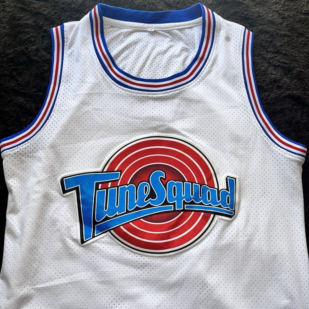 Looney Tunes White Tune Squad Bugs Bunny #1‎ Basketball Jersey Small Space Jam